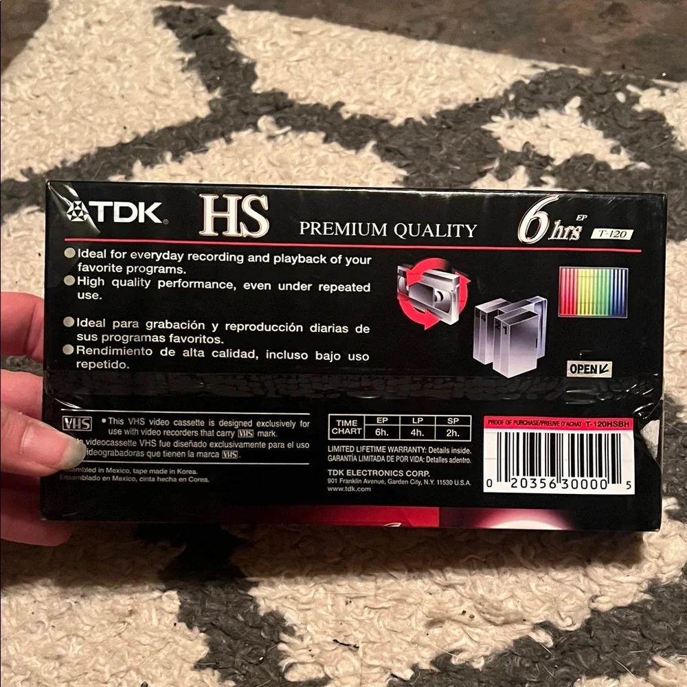 TDK Premium Quality HS VHS T-120 Tape - sealed